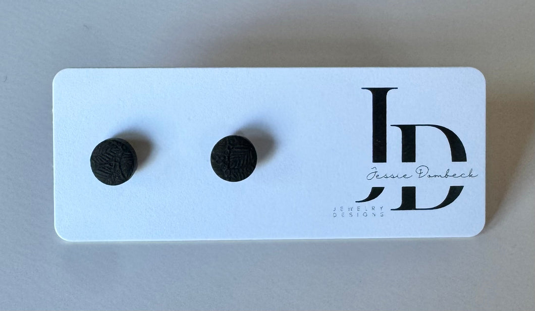 Mini Black Circle Studs