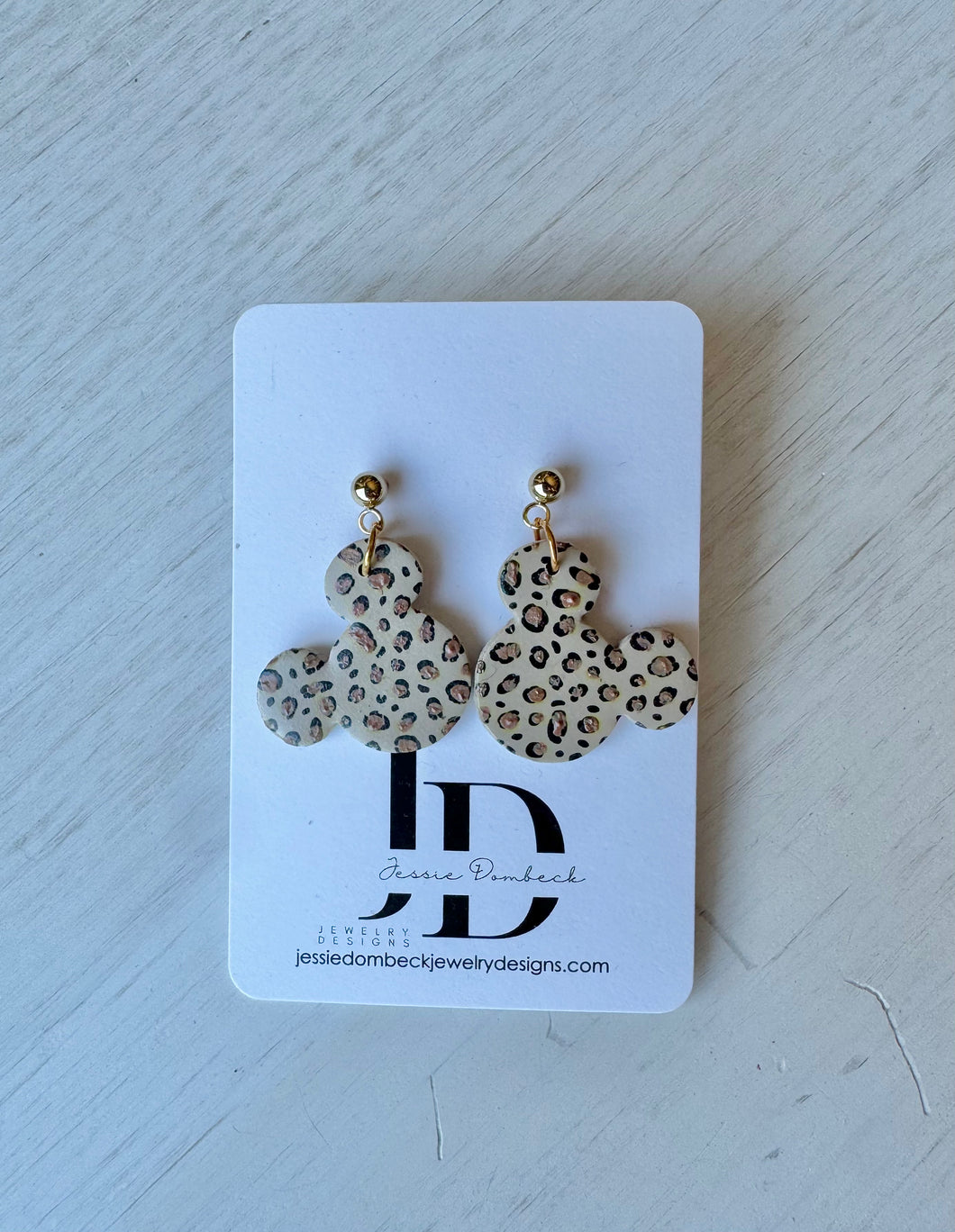 Light Cheetah Print Mouse Dangles