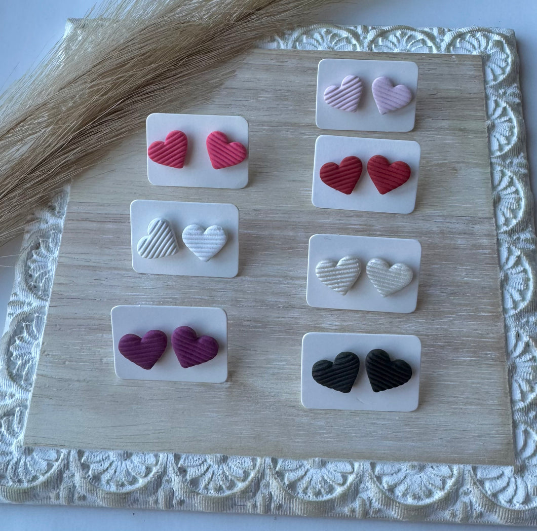 Textured Heart Studs