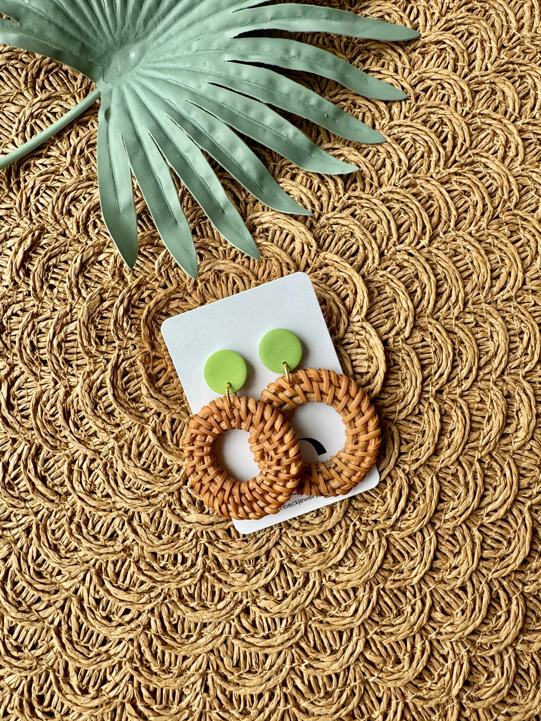 Green Rattan Dangles