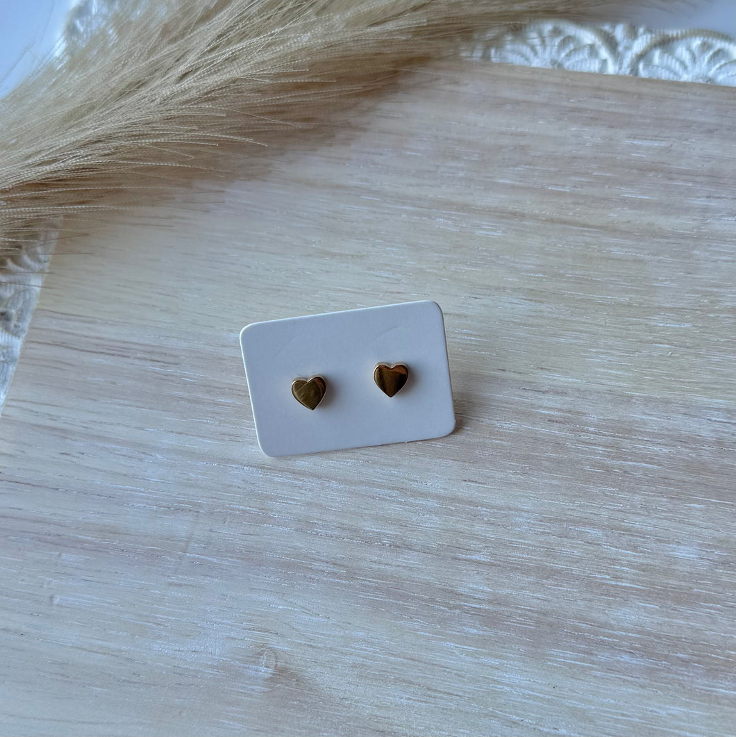 Gold Heart Studs