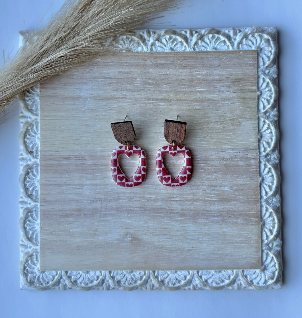 Red Hearts Pattern Dangles