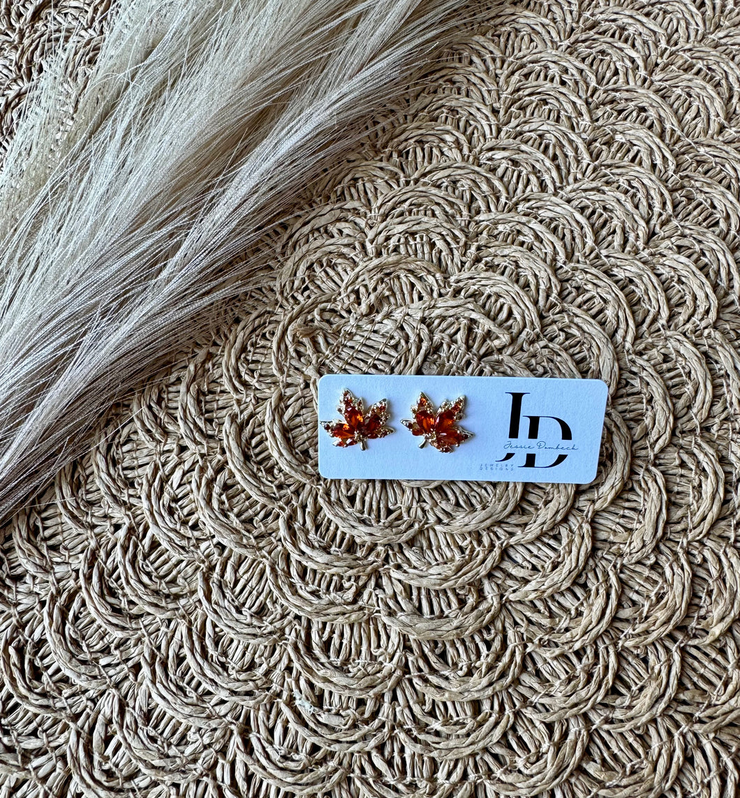 CZ Leaf Studs