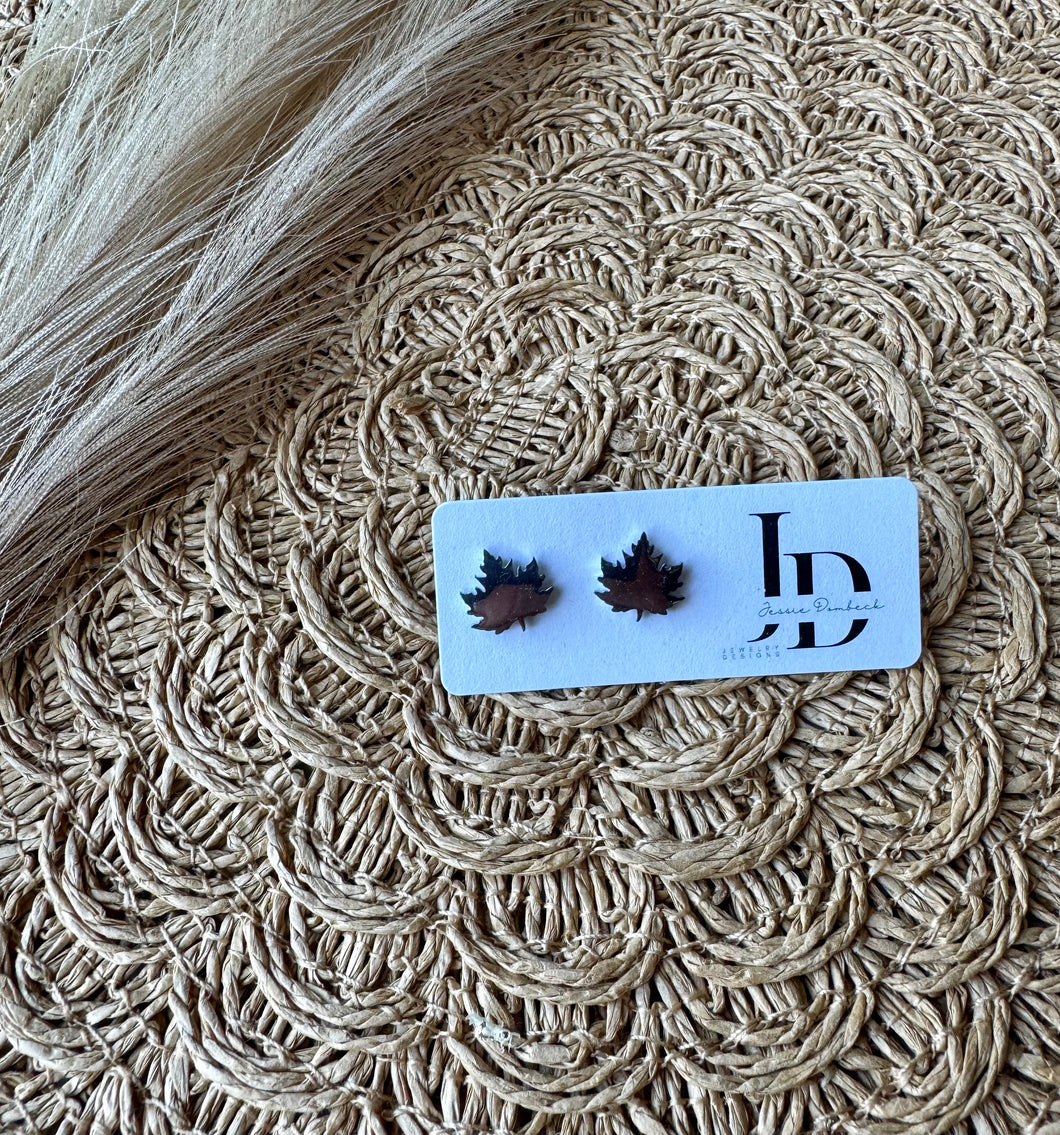 Silver Leaf Studs