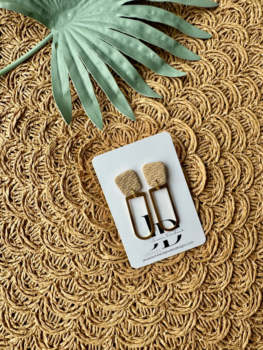 Rattan and Brass Dangles