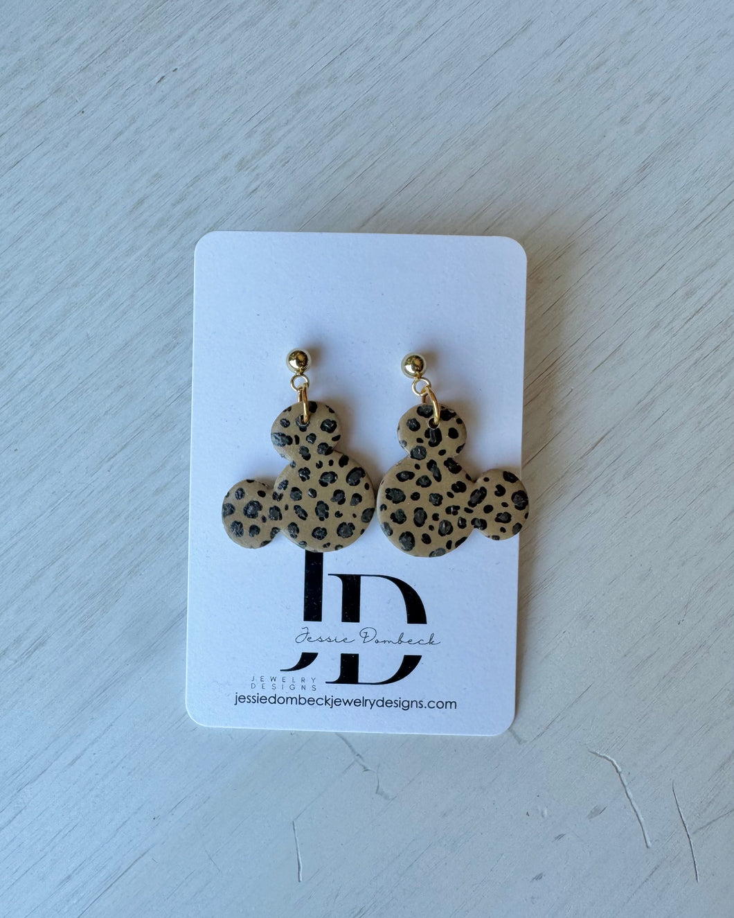 Dark Cheetah Print Mouse Dangles