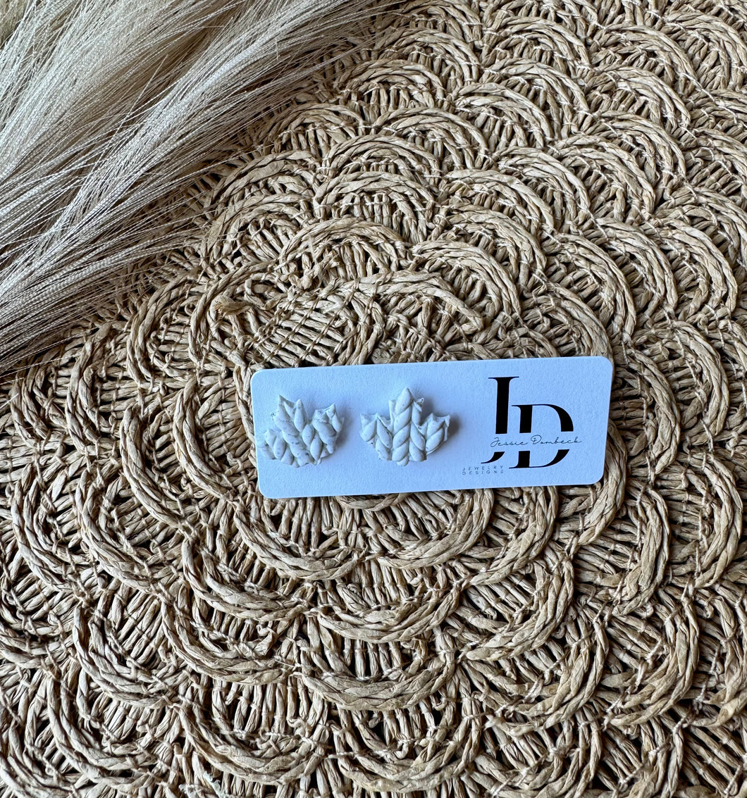 Textured Speckled Leaf Studs