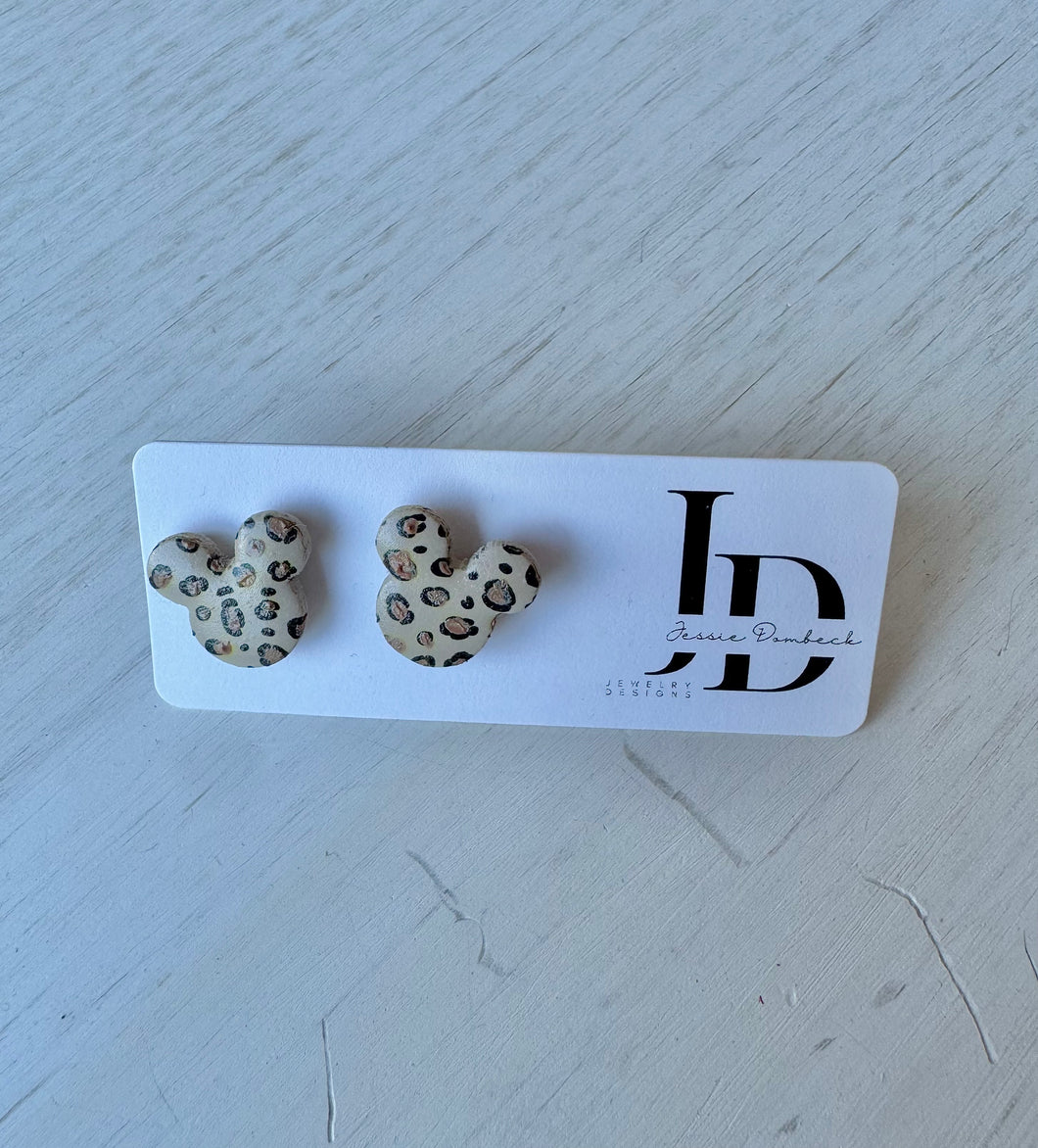 Light Cheetah Print Mouse Studs
