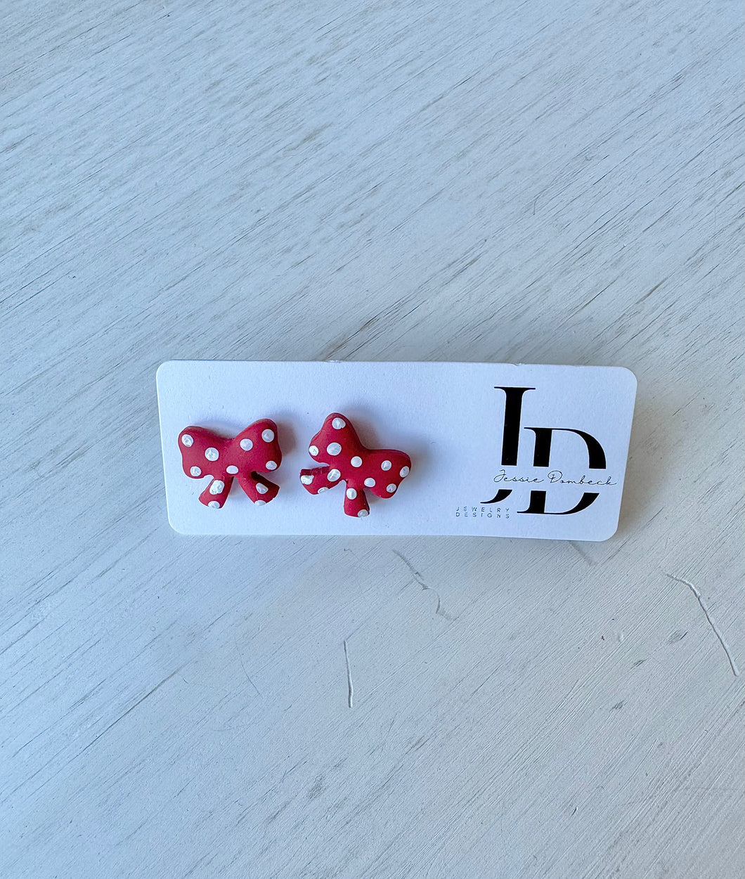Polka Dot Bow Studs