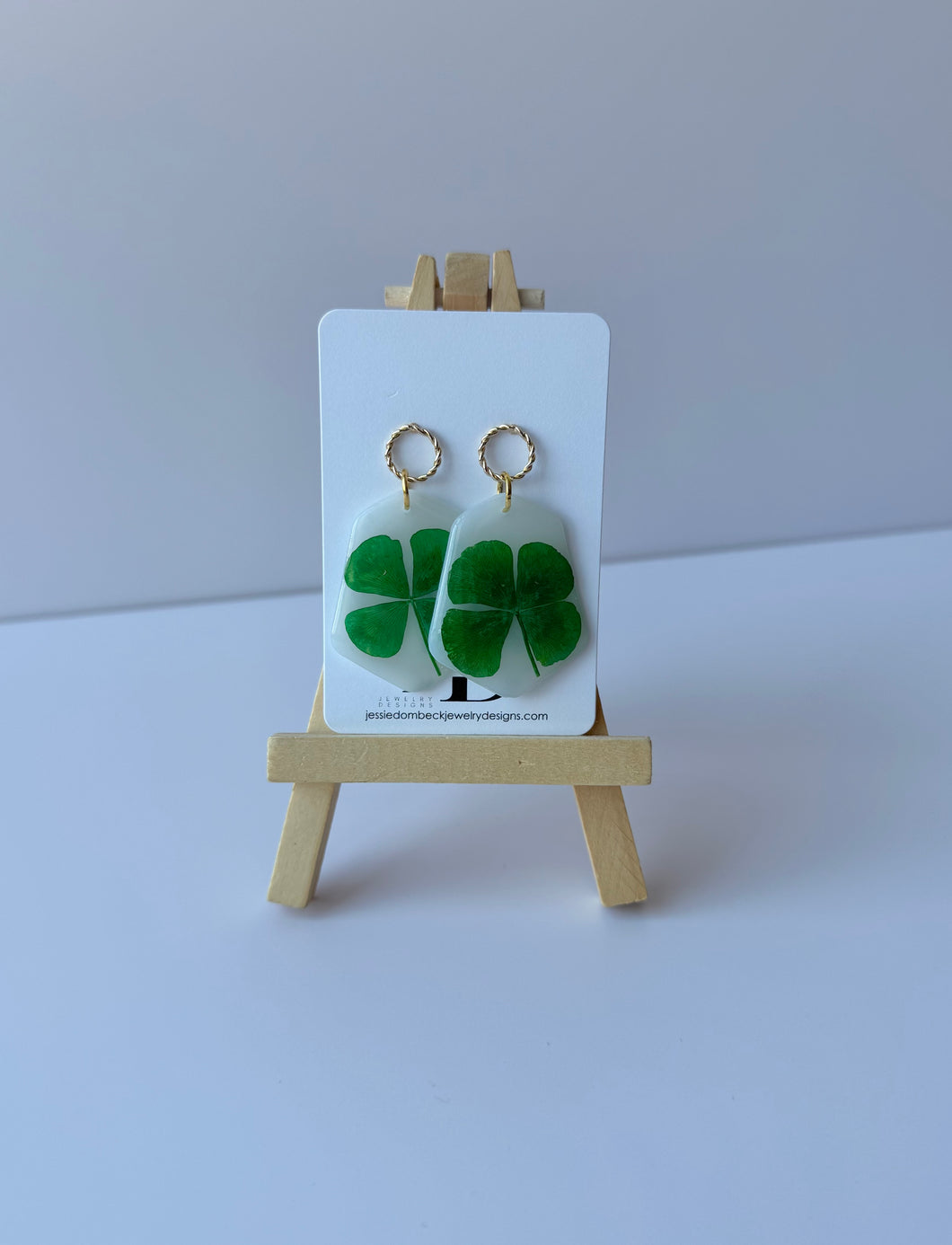 Pressed Shamrock Dangles