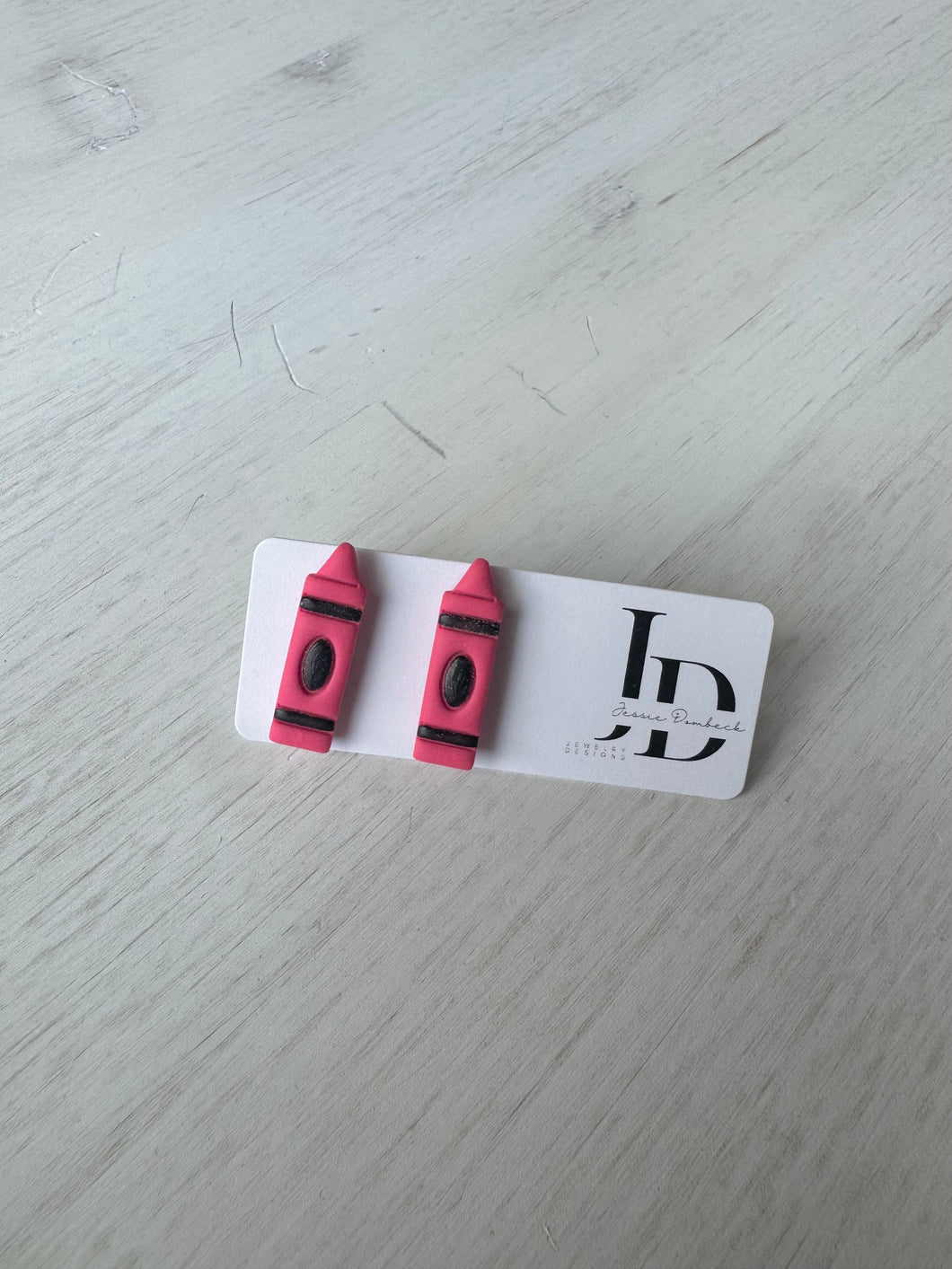 Pink Crayon Studs