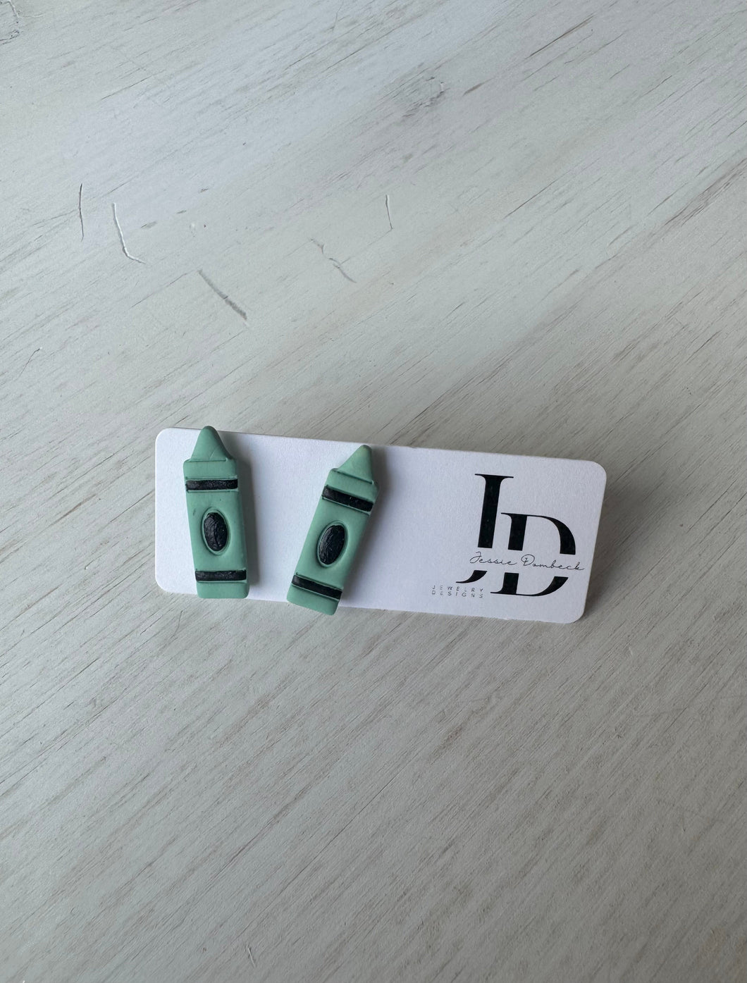 Teal Crayon Studs